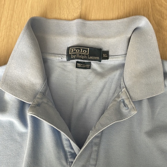 Ralph Lauren Shirt Adult XL Light Blue Polo Blue Pony Long Sleeve Men's. - Picture 4 of 9